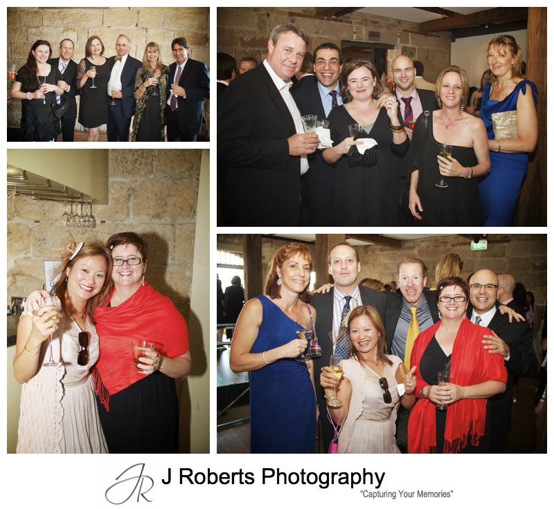 Guests at wedding reception at Wolfies The Rocks - wedding photography sydney